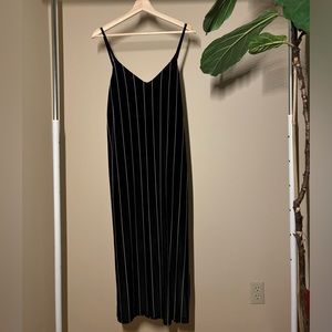 Midi velvet striped dress small-medium
